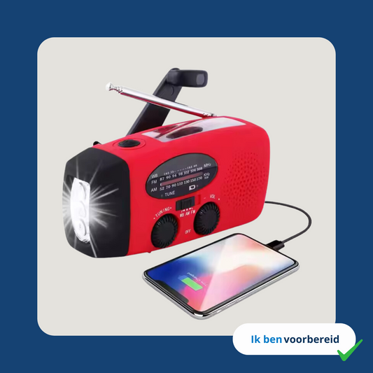 Noodradio met zaklamp en powerbank (2025 model)